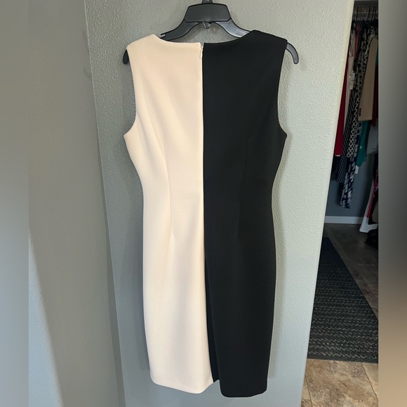 Calvin Klein Black and Cream Midi Dress - Picture 2 of 4